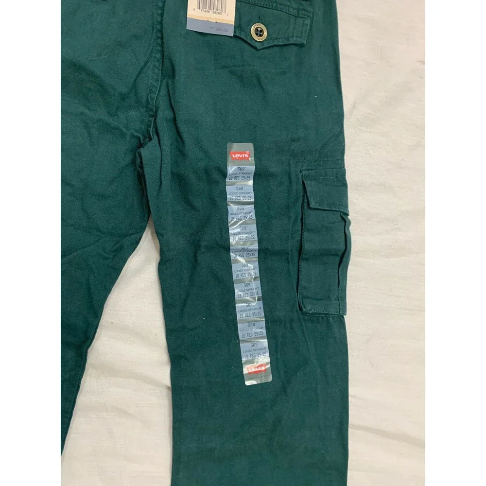 NWT LEVIS BOYS STRAIGHT LEG CARGO COTTON PANTS SIZE 10    25/25